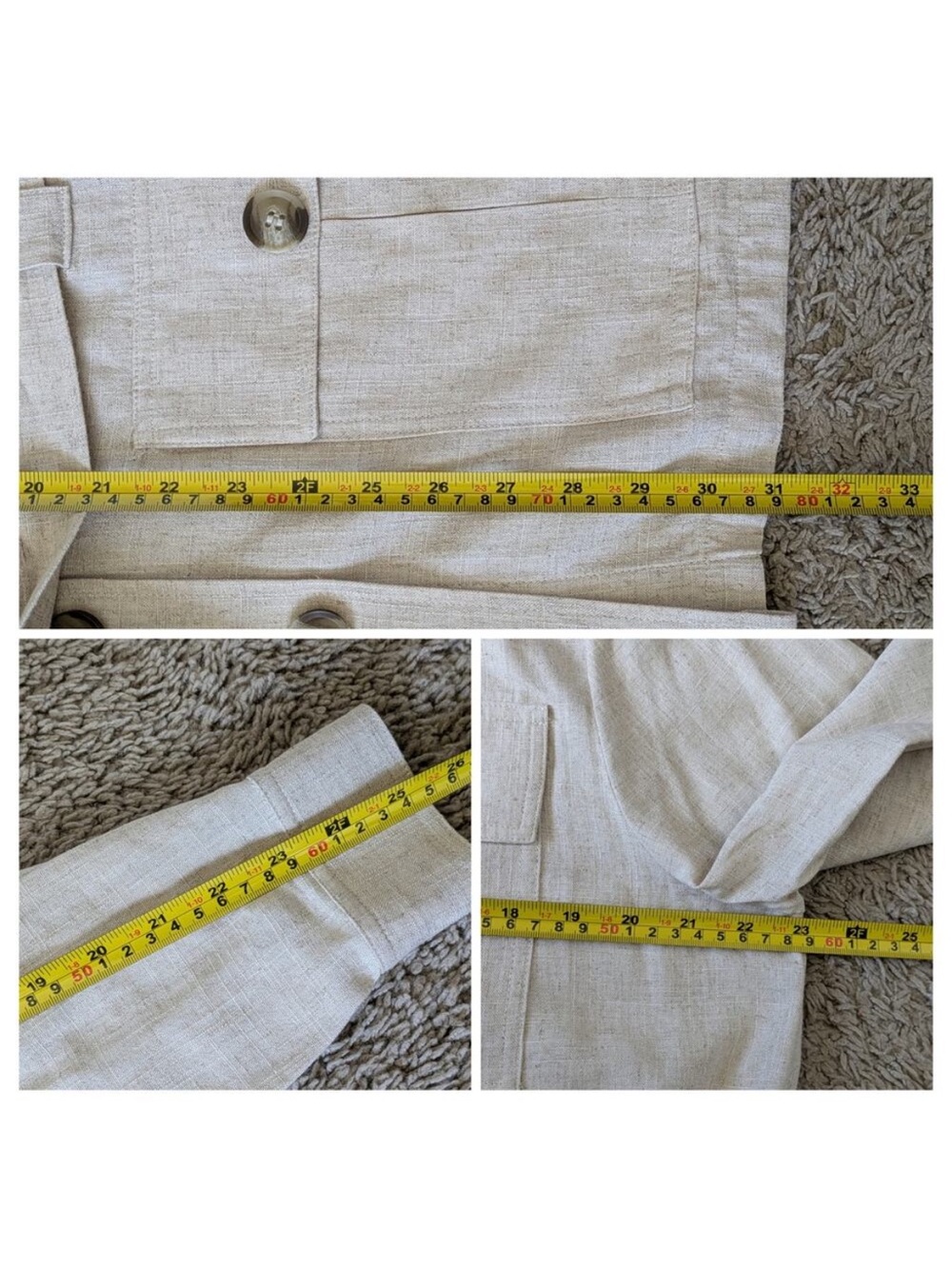 H&M • Stylish Linen Look Belted Utility Jacket - Beige - Picture 7 of 11